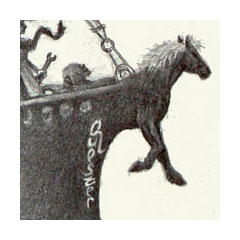 a horse becomes the prow of a boat