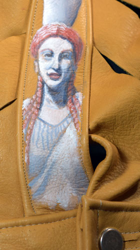 A smiling archaic-type caryatid