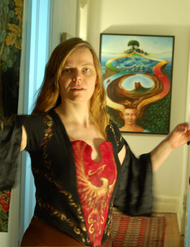 A woman wearing the Graces top